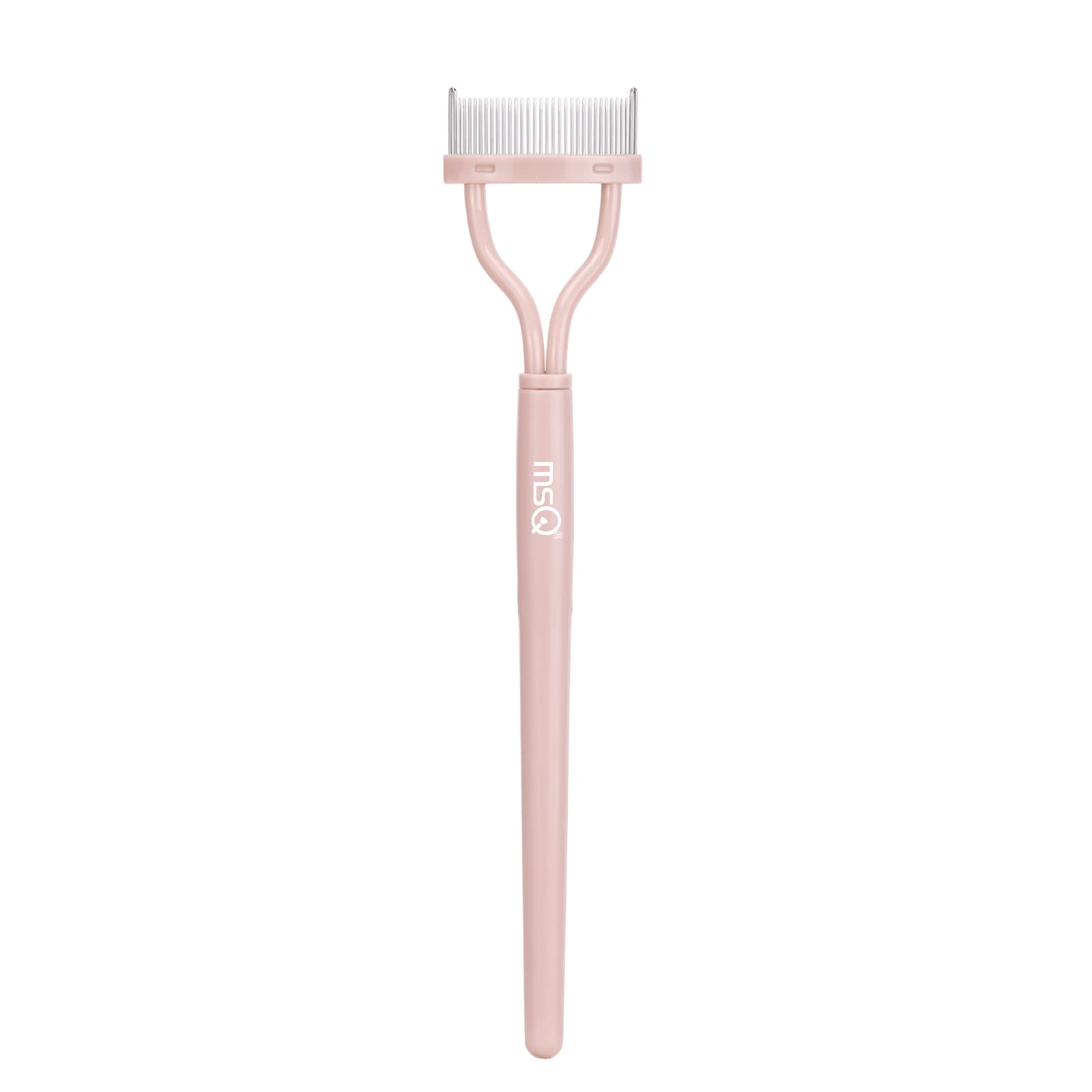 Eyelash Comb Eyebrow Brush MSQ Eyelash Separator Mascara Applicator Eyelash Definer With Comb Cover Arc Designed Cosmetic Brushes Tool (Naked Pink)