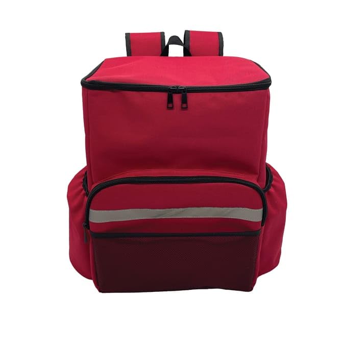 Large Cooler Backpack, Insulated Cool Bag with Adjustable Shoulder Straps, Camping, Hiking, Travel and Outdoor Activities - Red