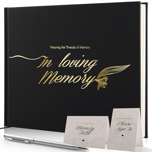 Funeral Memory Book with Sign & Pen Condolence & celebration of life