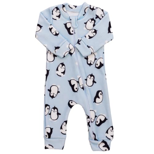 Macacão Bebe Tip Top Macaquinho Soft Plush Com Zíper Frontal Rn Ao 1 (PINGUIM, P)