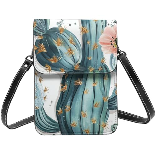 DFJMASFKOL Handy-Clutch, Kaktus, Blume, Kaktus, für Kunstschüler, 13,5 x 19 cm DFJMASFKOL Handy-Clutch, Kaktus, Blume, Kaktus, für Kunstschüler, 13,5 x 19 cm