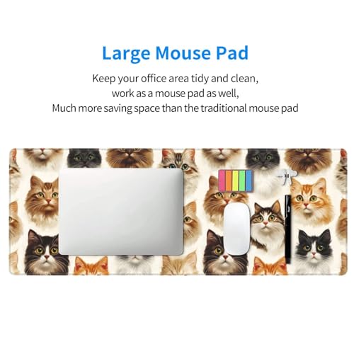 Tapis de souris de jeu grand format chat mignon pour PC portable