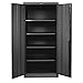 Hallowell Commercial Storage Cabinet - 48" Wx24 Dx72 H - Unassembled - Black - Black