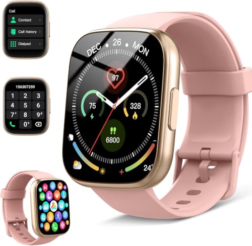 Image of Smart Watch for Women, 1.95 inch HD Touchscreen Fitness Tracker with Bluetooth Calling, Fitness Watch with 110+ Sports Modes /Heart Rate /Sleep Monitor, IP68 Waterproof Smartwatch for Android iOS, Pink