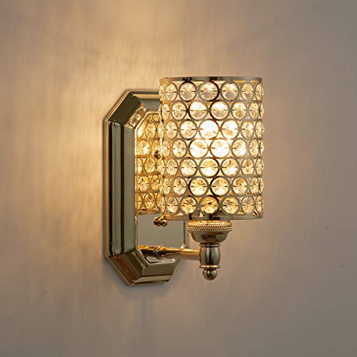 Image of Crystal Wall Sconce Champagne Dry&Wet Dual Use 2 Pack 1 Light UL Certified