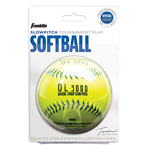 Franklin Sports Official Size Softballs - 12" Softballs - Slowpitch Tournament Softballs - Great For Practice + Training - Official Size + Weight - 1 Pack #TOP6