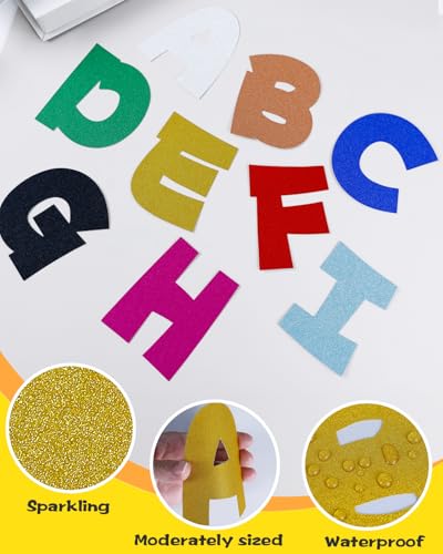 Image of 243 Pcs Glitter Bulletin Board Letters, Numbers and Punctuation 4 Inch