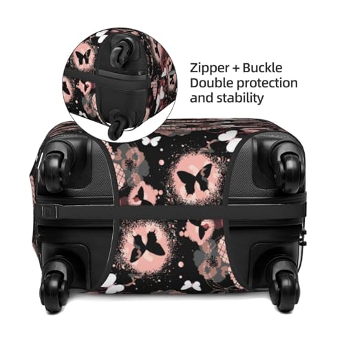 Butterflies1 Print Luggage Cover For Suitcase,Washable Elastic Travel Suitcase Protector With Zipper Closure And Bottom Buckle – Fits 18-32" Luggage-Large2