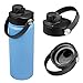 Lid for Hydroflask 32 40 64 oz Wide Mouth, Replacement Chug Cap with Flex Handle Fits Hydro Flask 12 16 20 Ounce Kids Bottle, BPA Free Dishwasher Safe,Water Bottle Accessories Top, Black-2 Pack