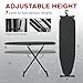 Ironing Board Full Size 54x14, RAINHOL Heavy Duty Iron Board with Thick Padded Cover, Height Adjustable Ironing Boards with Smart Hanger, Heat-Resistant Silicone Pad Iron Rest