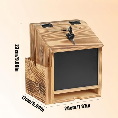 Urne à suggestions en bois noble, boîte de rangement murale de qualité - 6
