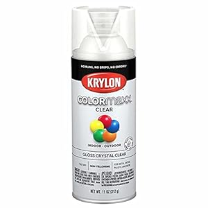 Krylon K05515007 COLORmaxx Acrylic Clear Finish for Indoor/Outdoor Use, Gloss Crystal Clear , 11 Ounce (Pack of 1)