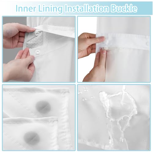 Rideau de douche moderne sans crochet pour stopper les éclaboussures