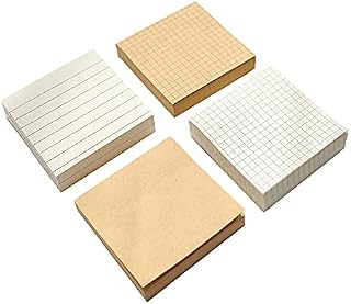 4pcs Notes, Sticky Notes Pad, Memo Note Pad for Notes, Simple Assorted Sticky Notes, White and Brown Checkered Post-it Notes, Do List Brainstorming Square Memo Pad, 80 Sheets per Copy