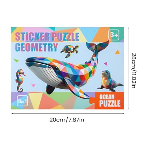 Miniatura 2 de Juego De Collage Adhesivos Papel, 28 X 20,5 X 1 Cm, 180 G Puzzle Adhesivo Geométrico 3d Para Niños 3 Actividad Educativa De Viaje Para Casa, Escuela