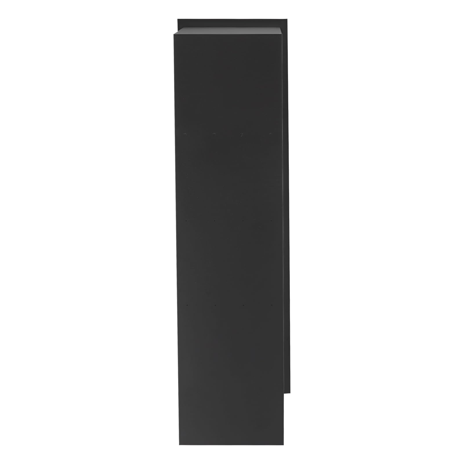 Módulo de armario empotrado, 63 x 15 x 15 cm, acero inoxidable, mueble de baño con portarrollos y puerta de armario, nicho de ducha empotrado para cocina, salón, hotel (negro)