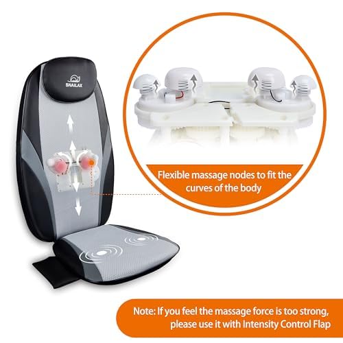 Image of Snailax Neck and Back Massager with Heat, Massage Chair Pad Back Massager for Pain Relief Deep Tissue Chair Massage Pad with 10 Deep Kneading Nodes for Office Home, Gifts for Dad,Mom