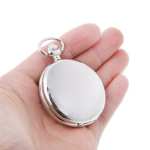 Kamonda Pocket Watch Flip Compass Portable Hiking Navigation Compass Luminous In The Dark Navigation Car Compass Keychain Pocket Watch Compass Silver, 5.8*4.7*1.6Cm #TOP4