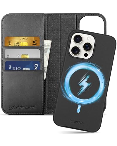 SHIELDON iPhone 15 Pro MaxΉ蒠^P[X 2in1 {v OR ACz15 v}bNXpJo[ Ռz J[h[ uX^h@\ }Olbg [RFIDubLO]Sʕی ӂ15v}b