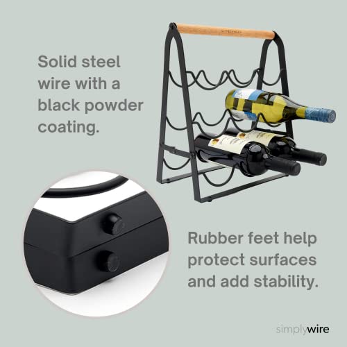 simplywire - Collapsible Wine Rack – 9 Unit Bottle Holder – Black - Image 5
