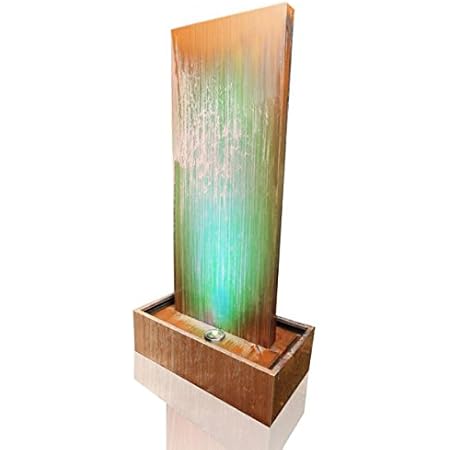 Primrose Cortenstahl-Wasserwand mit LED-Beleuchtung, 120cm: Amazon.de