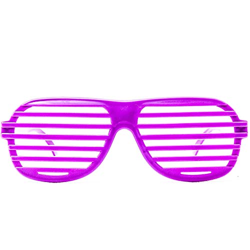 Fun Central - 12 Pack Retro Slotted Shades In Assorted Colors | In Bulk | Retro 80S Party Supplies, Synthwave, Party Supplies, 4Th Of July, Raves, Edm, Pride Events. #TOP7