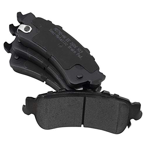 Image of TRQ Rear Brake Pad and Rotor Set Semi Metallic Coated Rotors Calipers Compatible with 2000-2001 Chevrolet Tahoe GMC Yukon