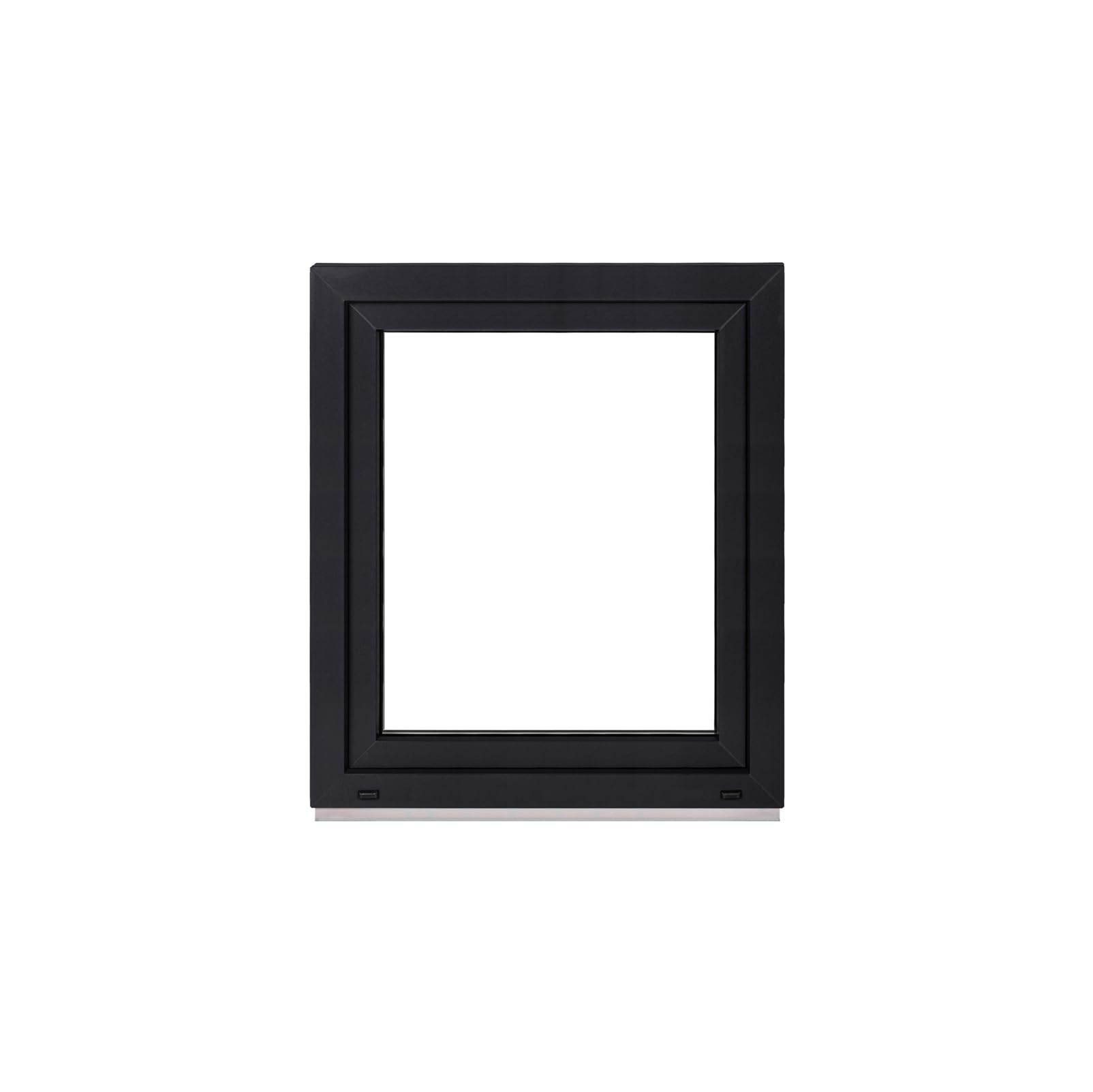 Framex Finestra in plastica per interni bianco/esterno antracite, larghezza x altezza 70 x 85 cm (700 x 850 mm), 2 scomparti (32 mm), girevole DIN destra