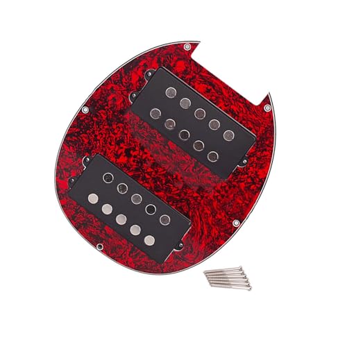 Pickguard guitare électrique rouge plaque avec micros et boutons assemblés - 2