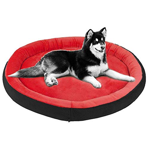 KOZI PET Cozy Luxurious Soft Flecch Revesable Dual Color Dog and Cat Beds (Export Quality) (Red, M)