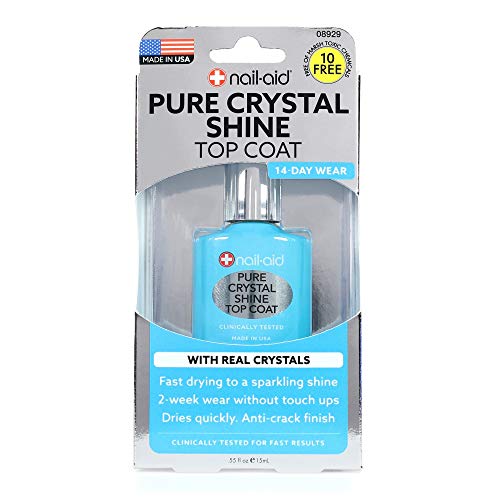 NAIL-AID Pure Crystal Shine Top Coat, 0.55 Fluid Ounce
