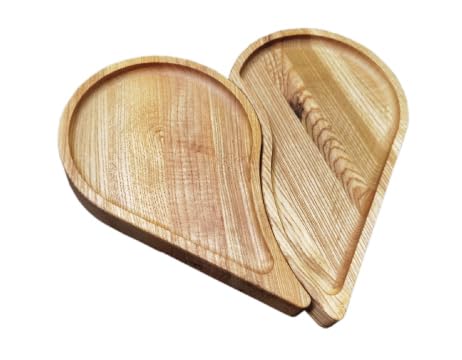Plateau en bois P08 cœur chêne pour petit déjeuner déco