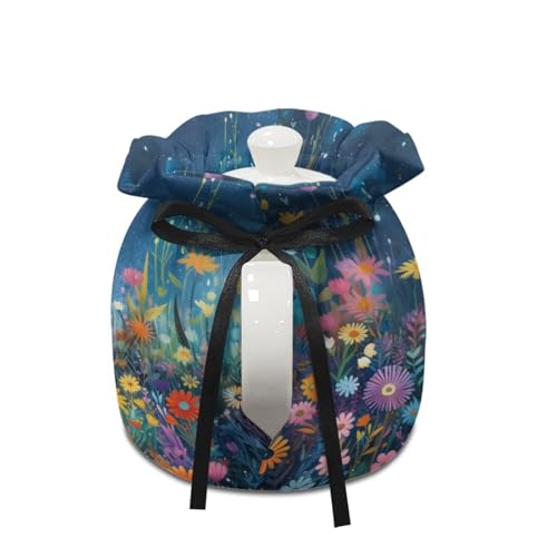 Image of Xoenoiee Black Cat Groovy Daisy Tea Cozy Tea Cosy for Teapots Keep Warm Teapot Cover Insulated Kettle Cover for Home Kitchen Table Decor