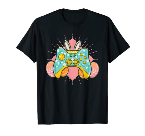 Divertente coniglietto pasquale gioco pastello colorato uova grafica t-shirt Maglietta
