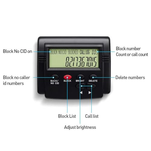HUIOP Call Blocker for Landline Phones Telephone 2000 Caller ID Box Blocking One Touch Number Block Device Block Unwanted Robocalls and Nuisance Calls, Call Blocker - Thumbnail 3