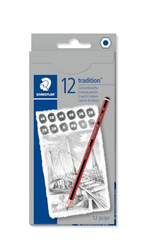 Image of STAEDTLER 110 C12-1 Tradition Graphite Pencil for Drawing & Sketching - Assorted Degrees (Box of 12)