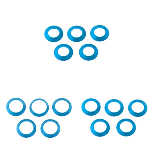 getuse 15 Pieces Fishing Rod Building Winding Checks Blue Aluminum Alloy Decorative Components for DIY Fly Casting Rods