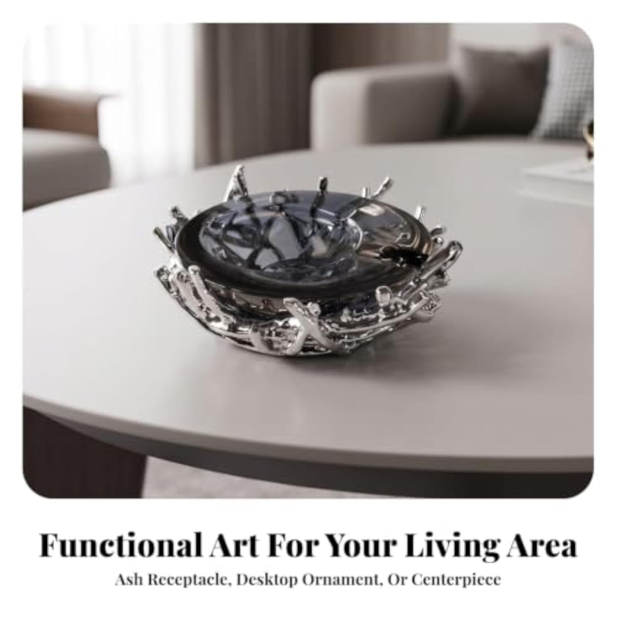 Decorative Aviary Nest Sculptural with Glass Insert