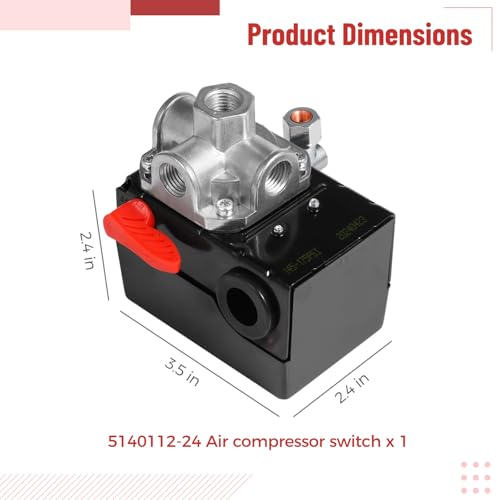 5140112-24 Air Compressor Pressure Switch, Air Compressor Pressure Switch for Craftsman 175/145 PSI 1WC95 1WC95 919-16777, Universal Compressor Switch