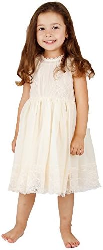 Bow Dream Lace Vintage Flower Girl's Dress Ivory 3T