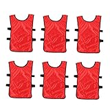 DECHOUS 6pcs Breathable Training Vest Set for Kids Lightweight Football and Basketball Pinnies for Scrimmages and Practice Sessions