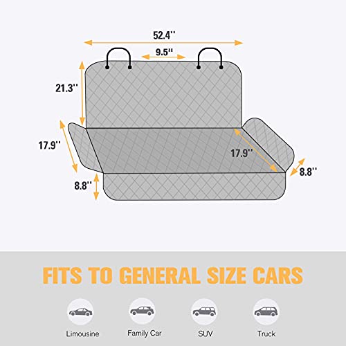 Peticon Waterproof Scratchproof Pet Bench Seat Covers For Cars, Trucks, Suvs, Nonslip Durable Back Seat Cover For Dogs, Washable Backseat Protection, Black #TOP4