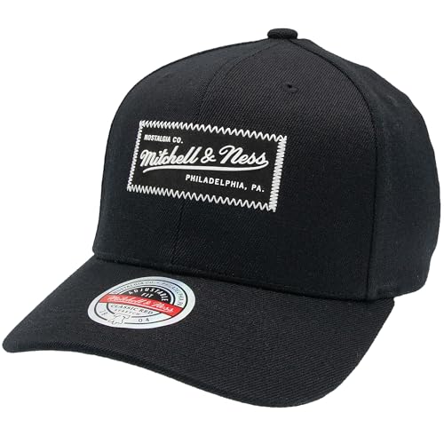 Mitchell & Ness Casquette de baseball classique avec logo en caoutchouc rouge, Noir , taille unique