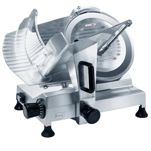 Zica Commercial Meat Slicer, 10 inch Electric Food Slicer, Stainless Steel Blade Semi-Auto Deli Meat Cheese Food Ham Slicer for Commercial and Home use 240W ZBS-10A [ETL] by ZICA - Used condition - US$223.99