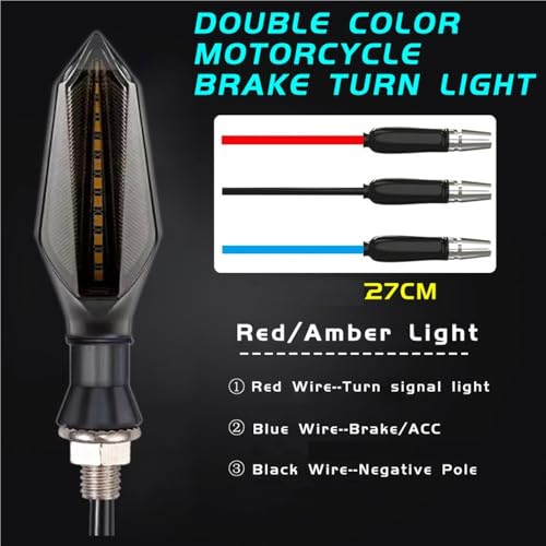 Intermitentes universales para motocicleta con luces de parada traseras ámbar pack de 2 6