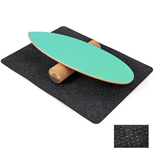 FANTASK Balance Board aus Holz, inkl. Korkrolle, Blau