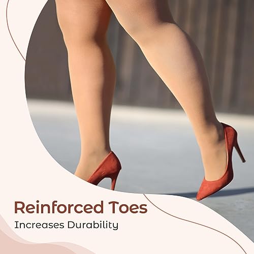 Image of Yilanmy 2 Pairs Plus Size Tights for Women 70D Semi Opaque Control Top Pantyhose Queen Size High Waist Stockings