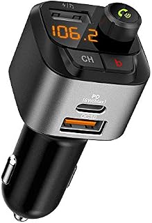 Pamyvia (Upgraded) V5.0 Bluetooth FM Transmitter for Car, Wireless Audio Adapter, Car Charger