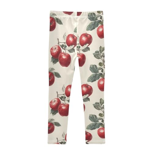 Girls Leggings Vintage Apples Fruit Soft Toddler Leggings for Girls Kids Pants Size 4T-10T2