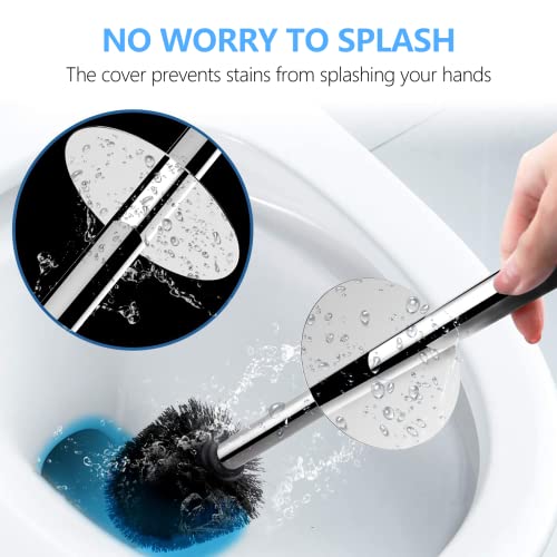 Premium Toilet Brush And Holder,Toilet Bowl Brush With 304 Stainless Steel Long Handle, Hidden Toilet Brush With Durable Scrubbing Bristles For Bathroom Deep Cleaning #TOP2